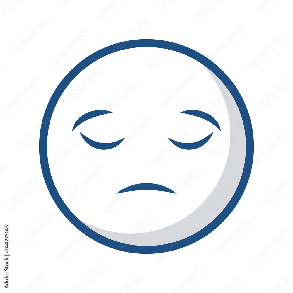 sad cartoon face icon over white background. vector illustration sad cartoon face icon over white background. vector illustration