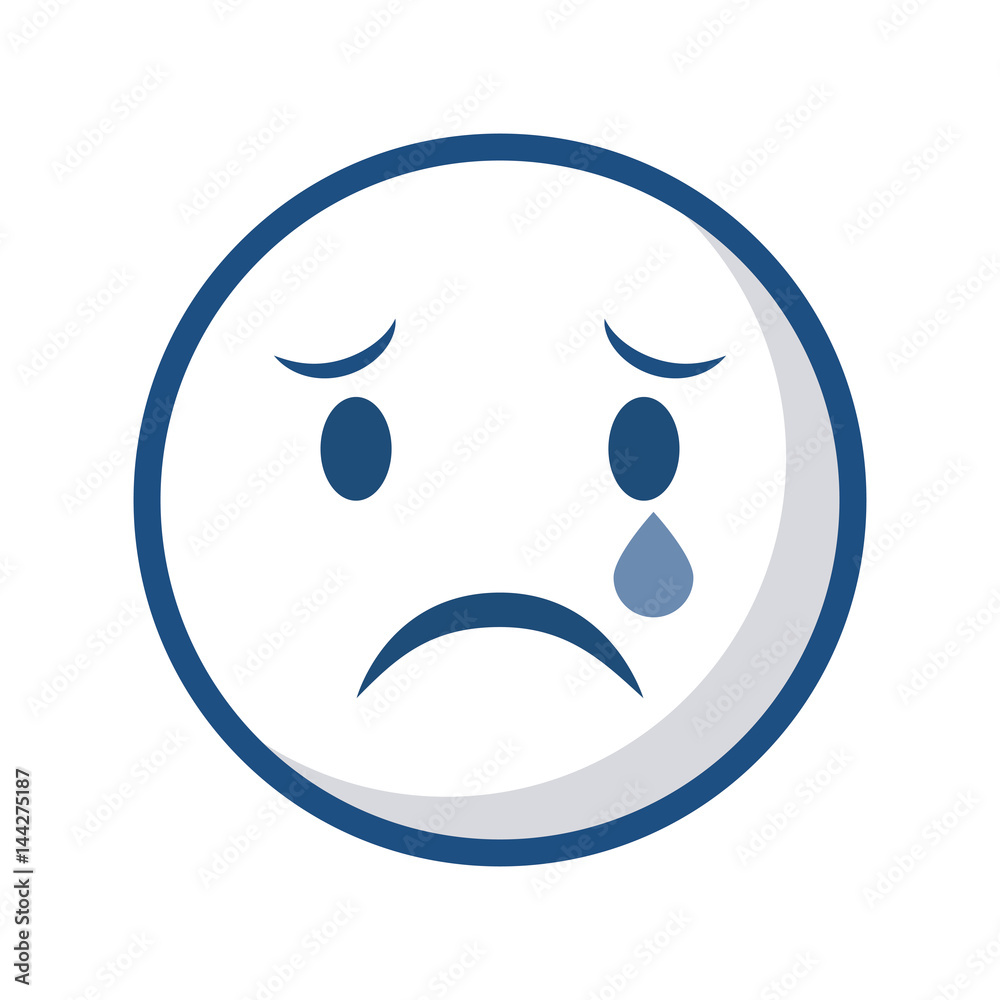 sad cartoon face icon over white background. vector illustration