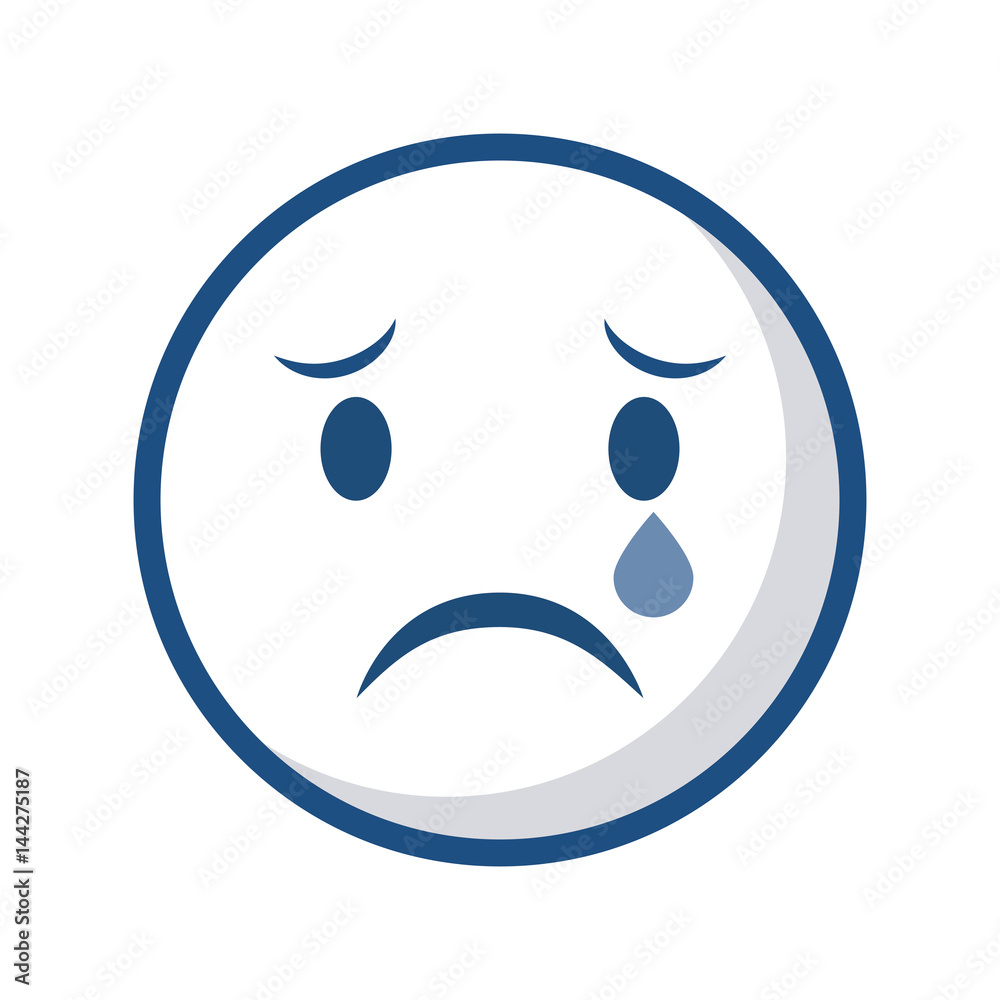sad cartoon face icon over white background. vector illustration sad cartoon face icon over white background. vector illustration