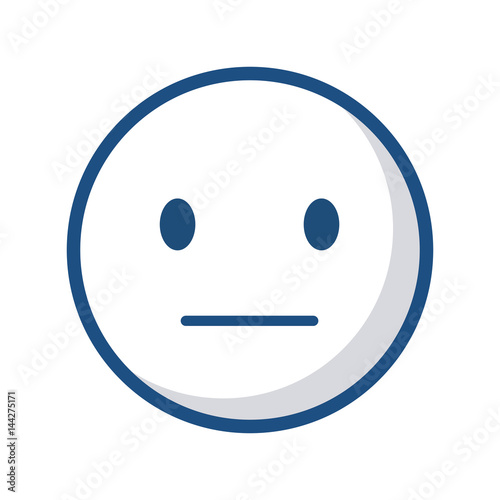 disappointment cartoon face icon over white background. vector illustration