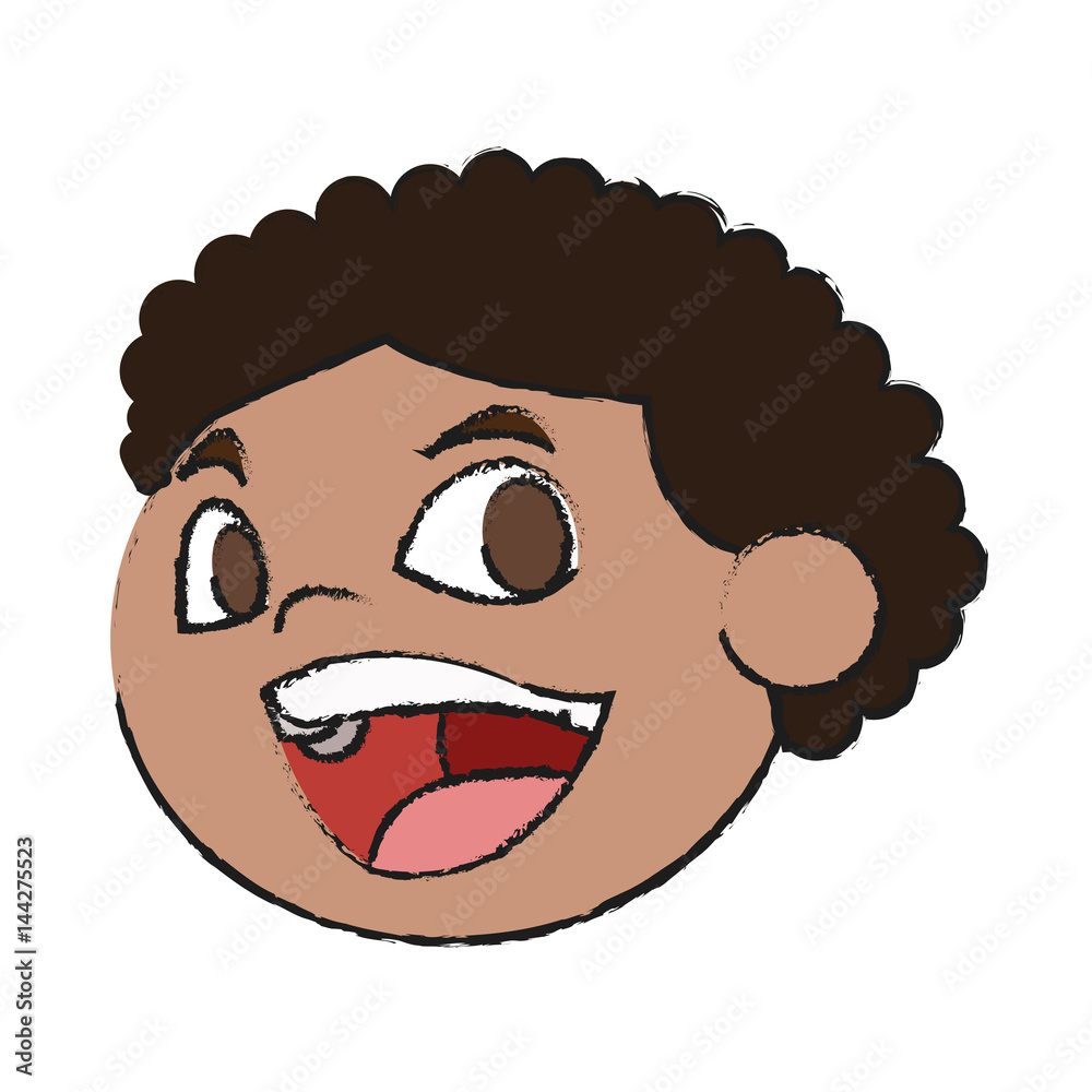 happy boy face cartoon icon over white background. colorful design. vector illustration happy boy face cartoon icon over white background. colorful design. vector illustration