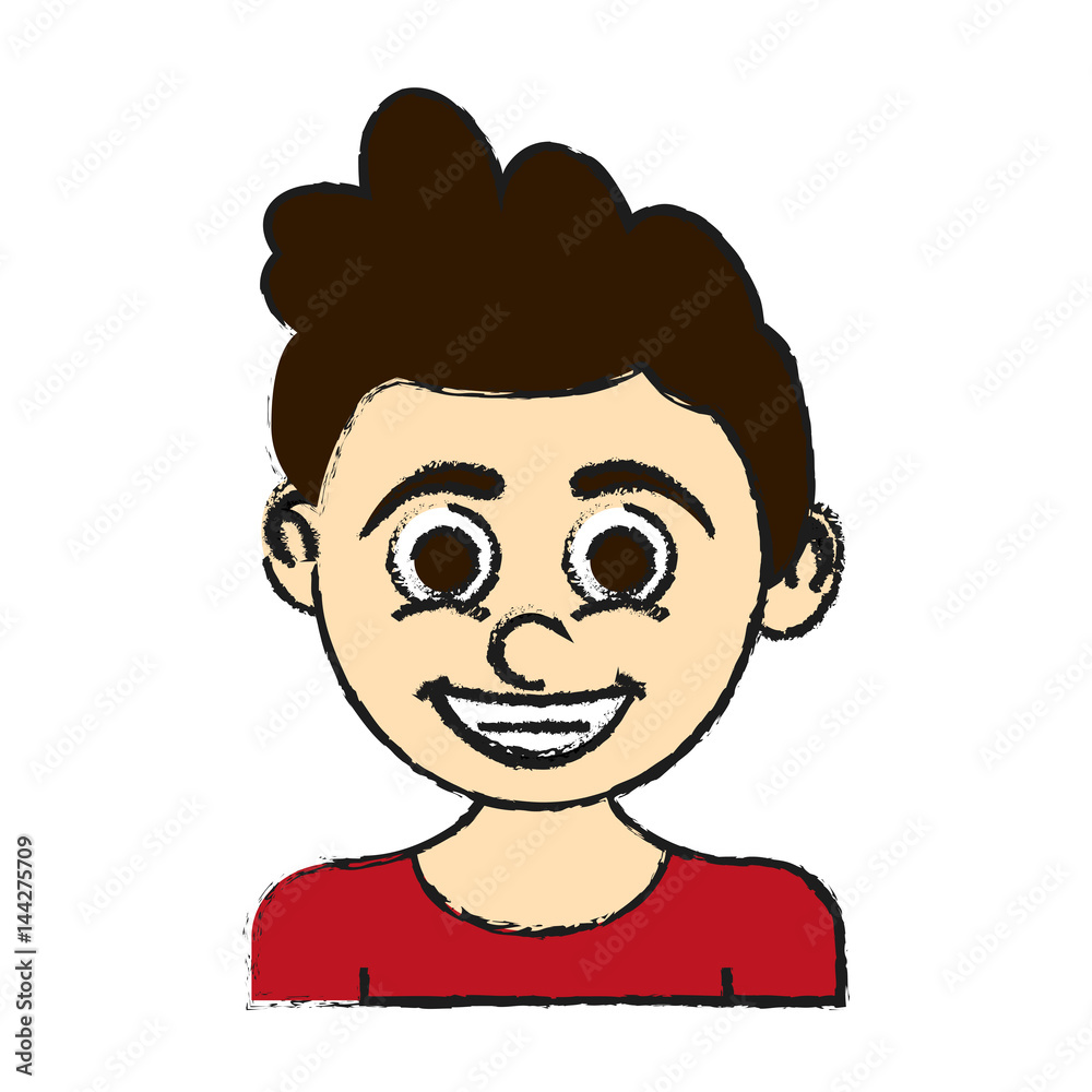 Obraz premium boy cartoon icon over white background. colorful design. vector illustration