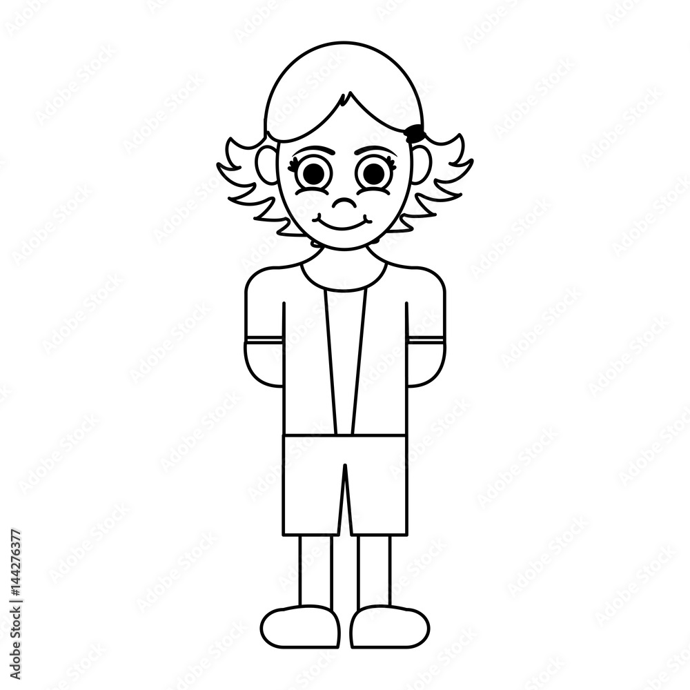girl cartoon icon over white background. vector illustration