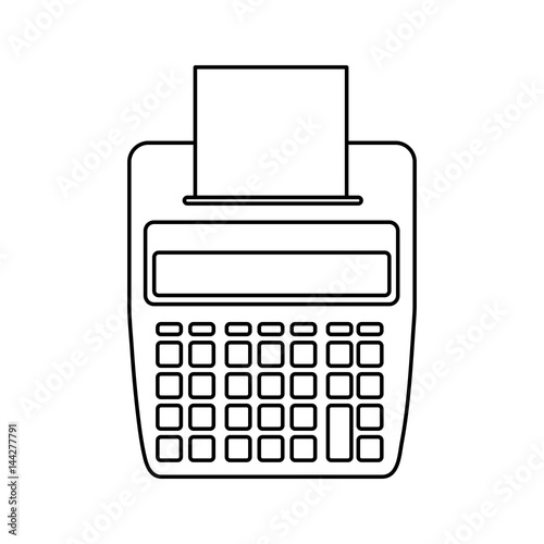 Calculator with paper printer icon vector illustration graphic design