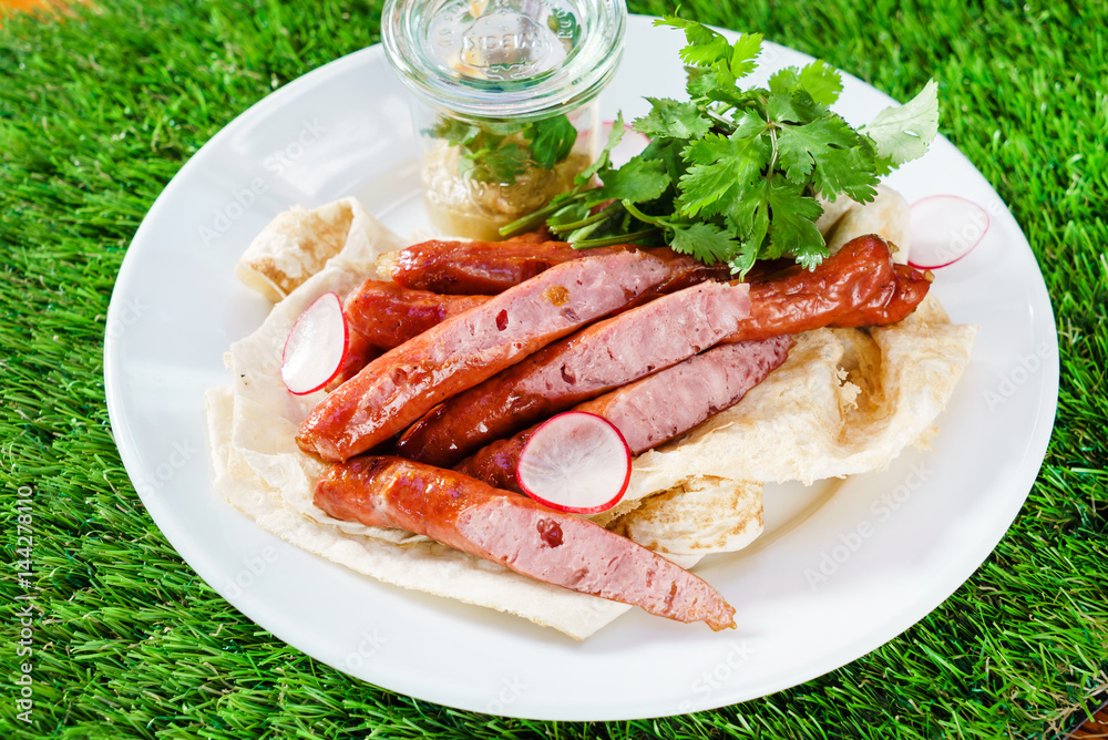 grilled sausages