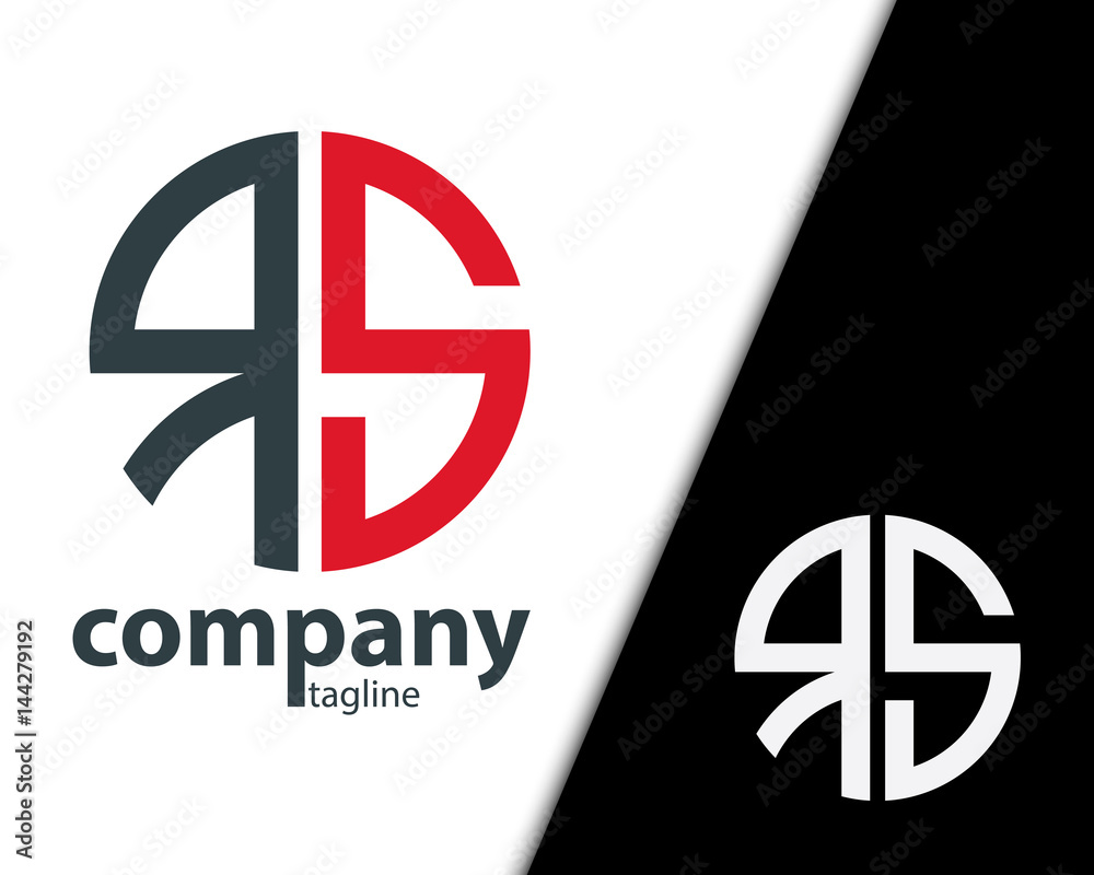 Fototapeta premium Initial Letter RS With Linked Circle Logo