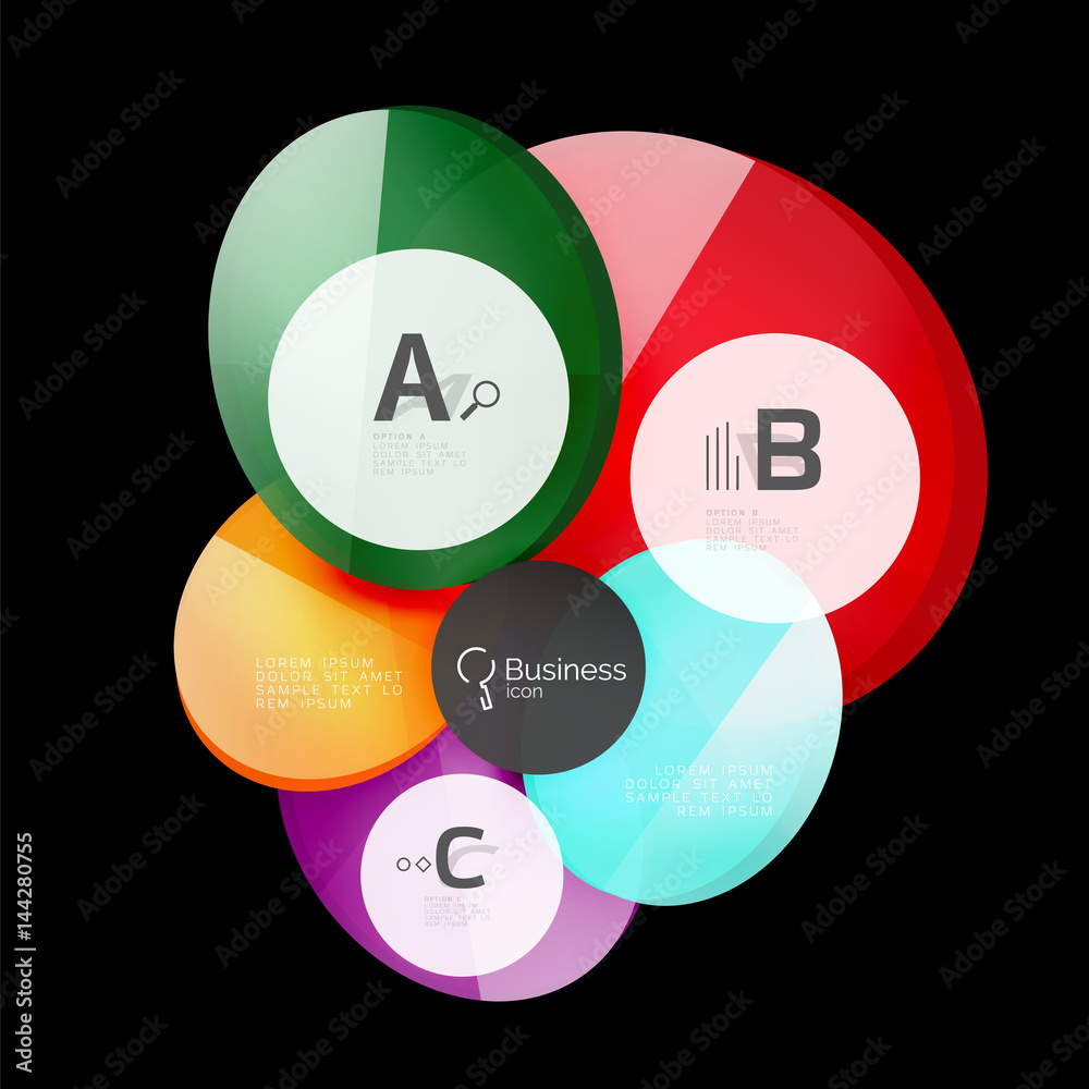 Vector glossy glass circles speech bubble on black Vector glossy glass circles speech bubble on black