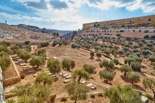 Jerusalem - 11 November, 2016: Famous Kidron valley, Jerusalem photo