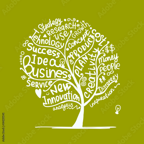 Business idea tree, sketch for your design