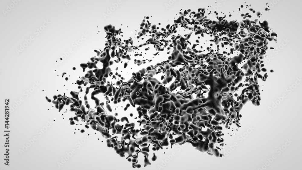 3D illustration of liquid splash motion 3D illustration of liquid splash motion