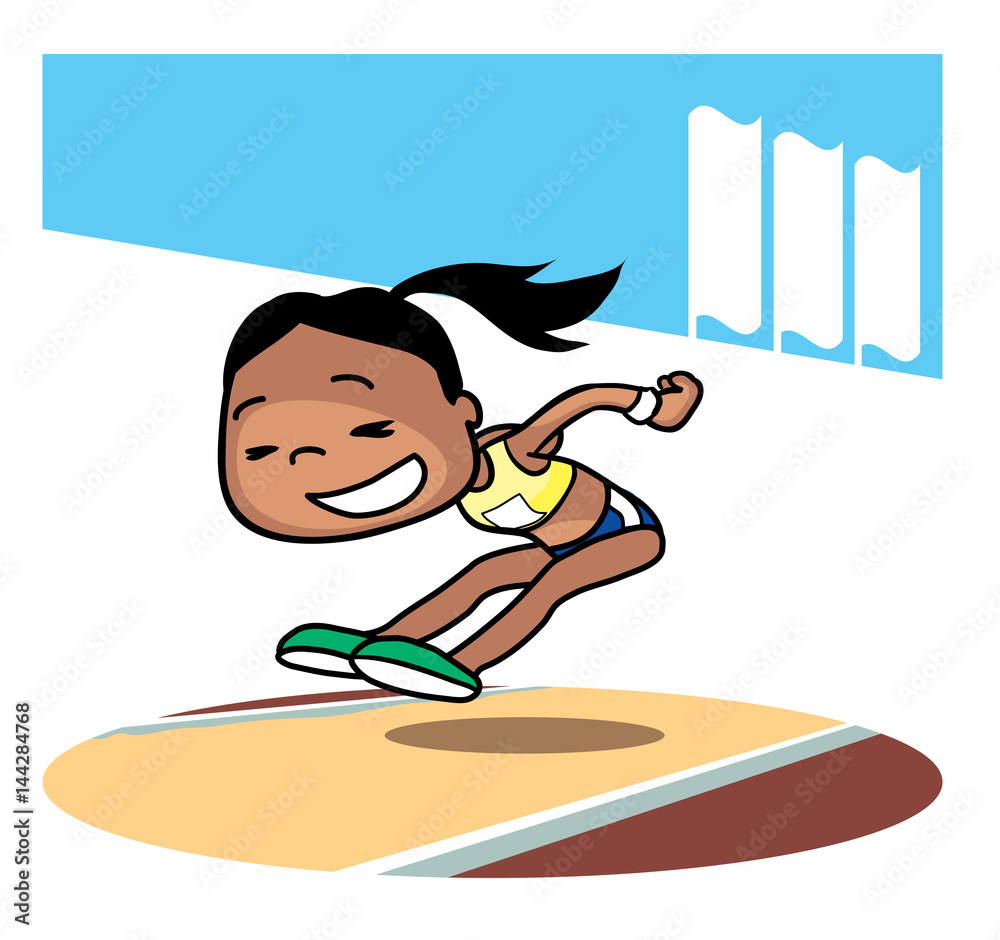 Long Jump Clipart Girl