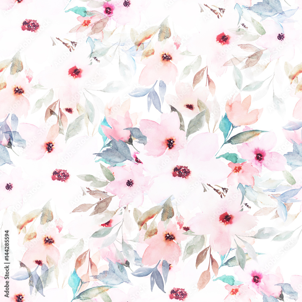 Watercolor seamless pattern. Floral print