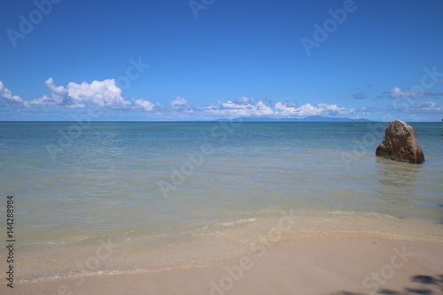 Ocean View, Cote D´Or Beach at Anse Volbert on Praslin Island, Seychelles, Indian Ocean, Africa