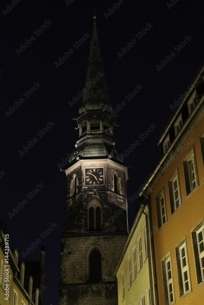 Kreuzkirche in Hannover bei Nacht