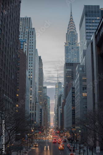 Fotografija Manhattan Sunset over 42 street