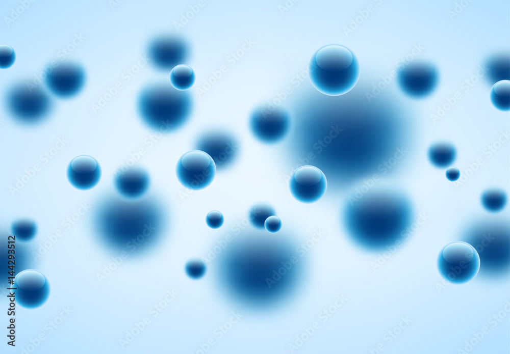 Blue background with 3d bubbles.