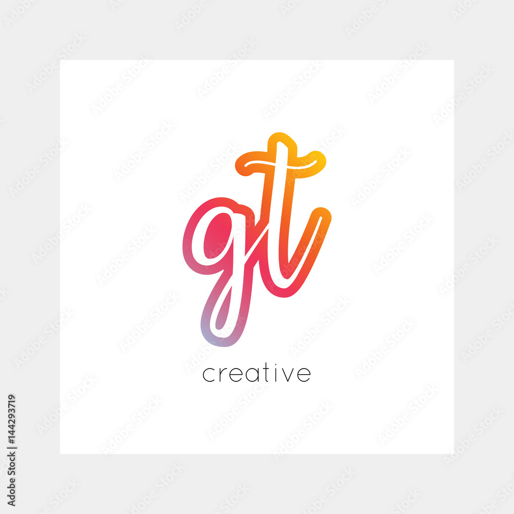 GT logo, vector. Useful as branding, app icon, alphabet combination, clip-art. GT logo, vector. Useful as branding, app icon, alphabet combination, clip-art.