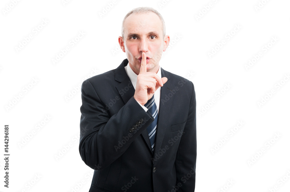 Portrait of elegant senior making sush gesture Portrait of elegant senior making sush gesture