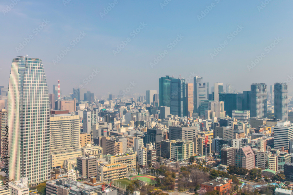 Tokyo view cityscape | Asian Japan travel metropolis landscape on March 30, 2017