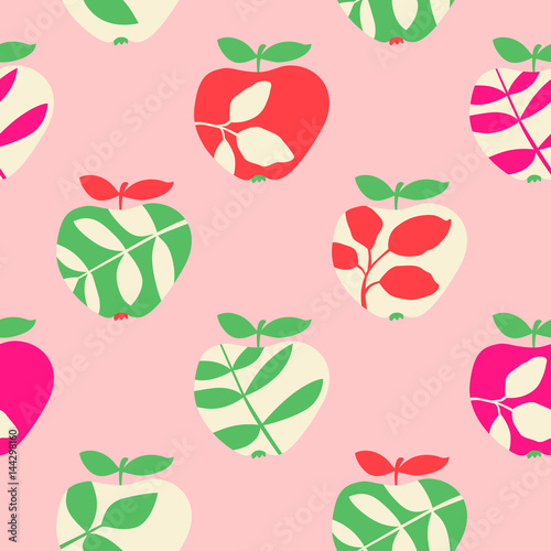 Wallpaper Mural seamless pattern with apples Torontodigital.ca