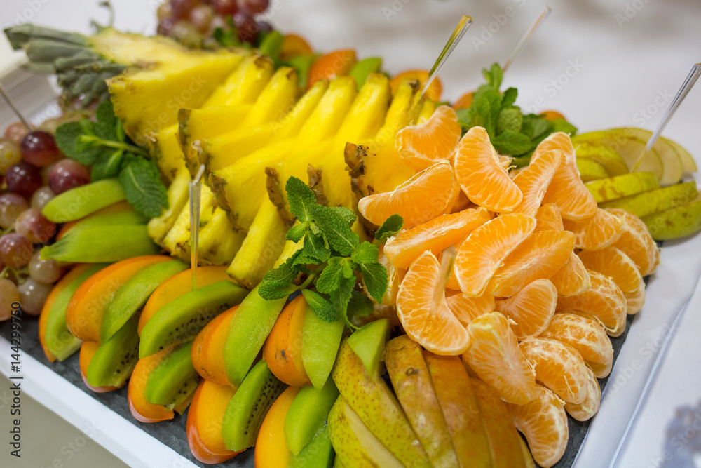 fruit plate on white table fruit plate on white table