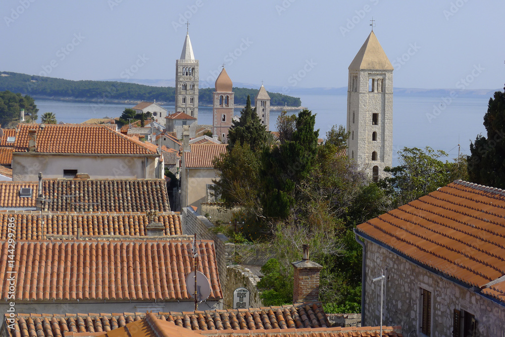 A view of the city Rab in Croatia