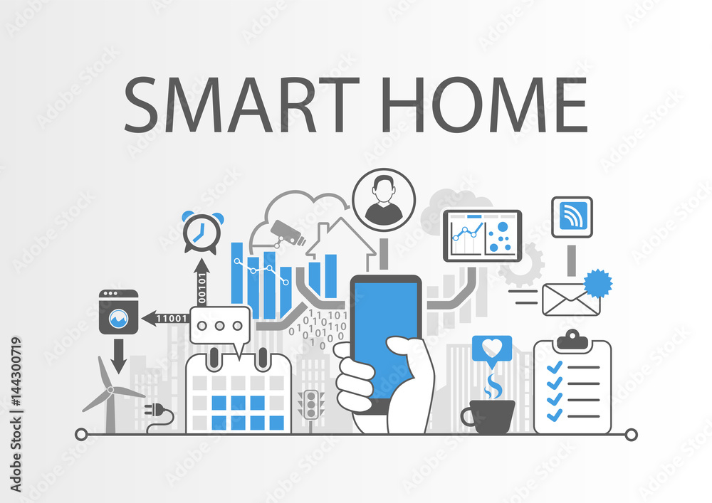 Smart home automation infographic as vector illustration