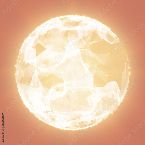 Abstract vector demolished sphere background. Futuristic technology style. Elegant background for business presentations. Destroyed sphere. eps10