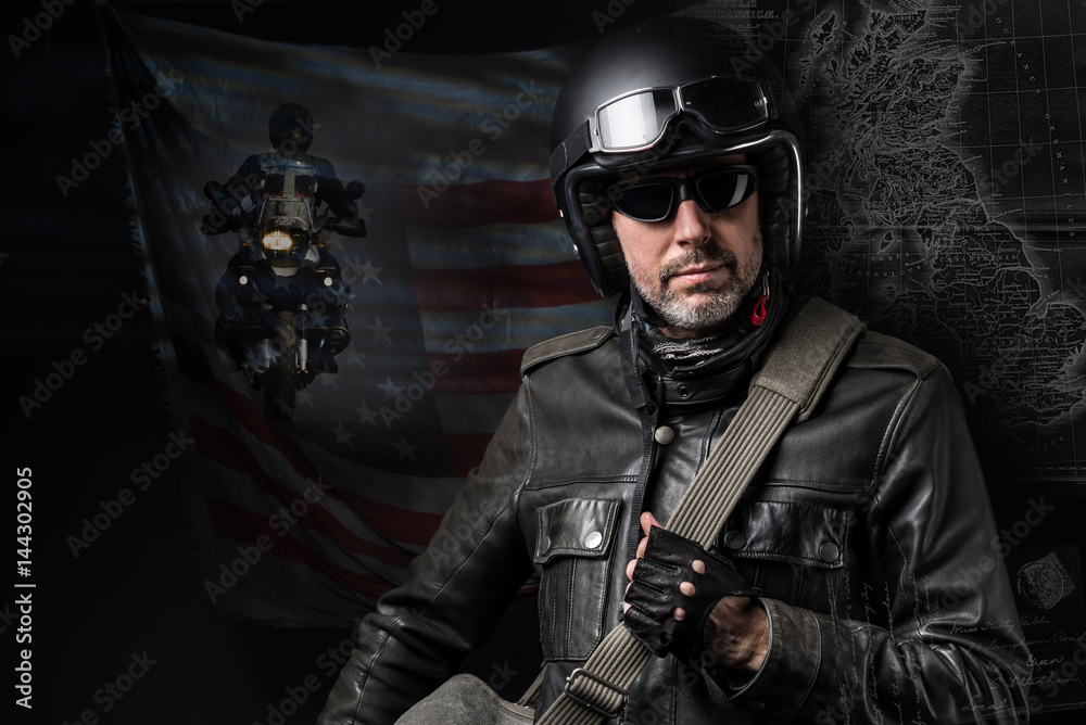 Naklejka premium Motard vintage