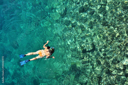 Sexy woman snorkeling