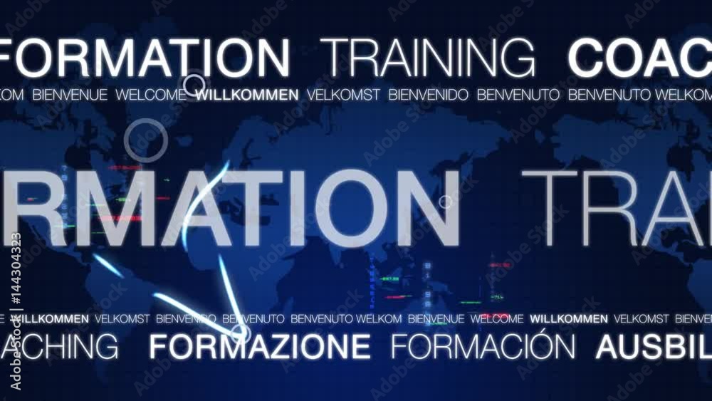 Formation commerce international coaching training carte du monde consultant traduction langues ausbilding formazione formación échange finance consulting europe usa business global animation
