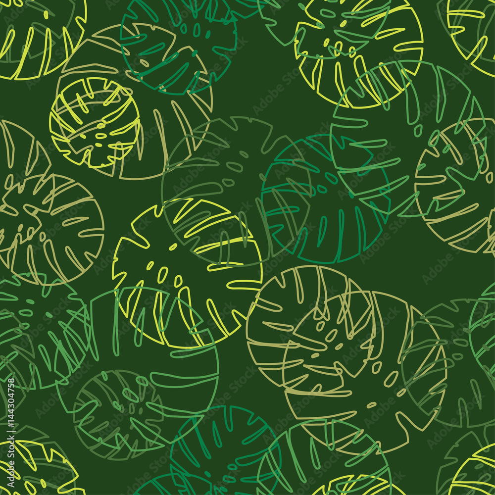 Seamless vector background with decorative leaves. Palm leaves. Seamless vector background with decorative leaves. Palm leaves.