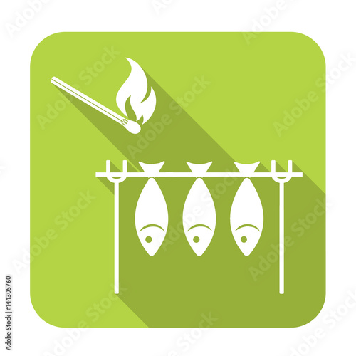 Grilled fish icon. Vector illustration