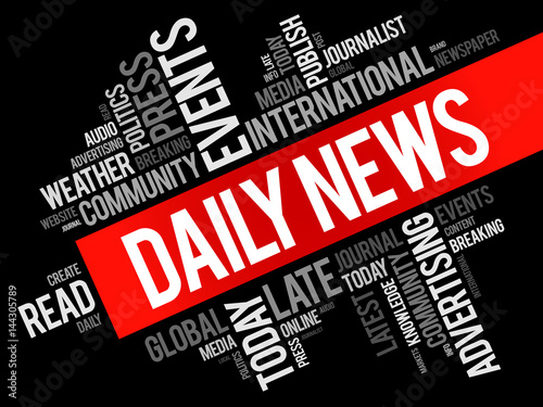 Daily News word cloud collage, business concept background