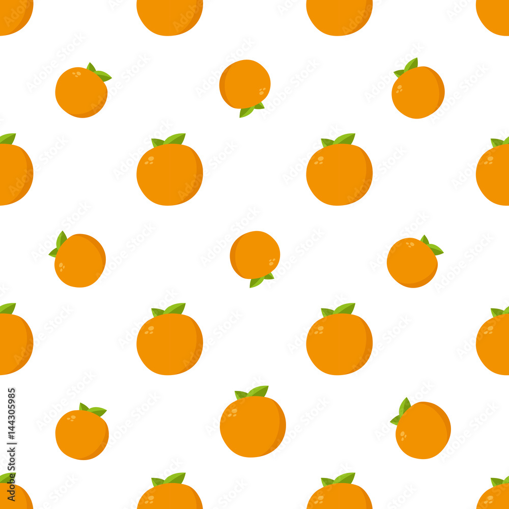 Seamless Pattern. Orange Fruits Background