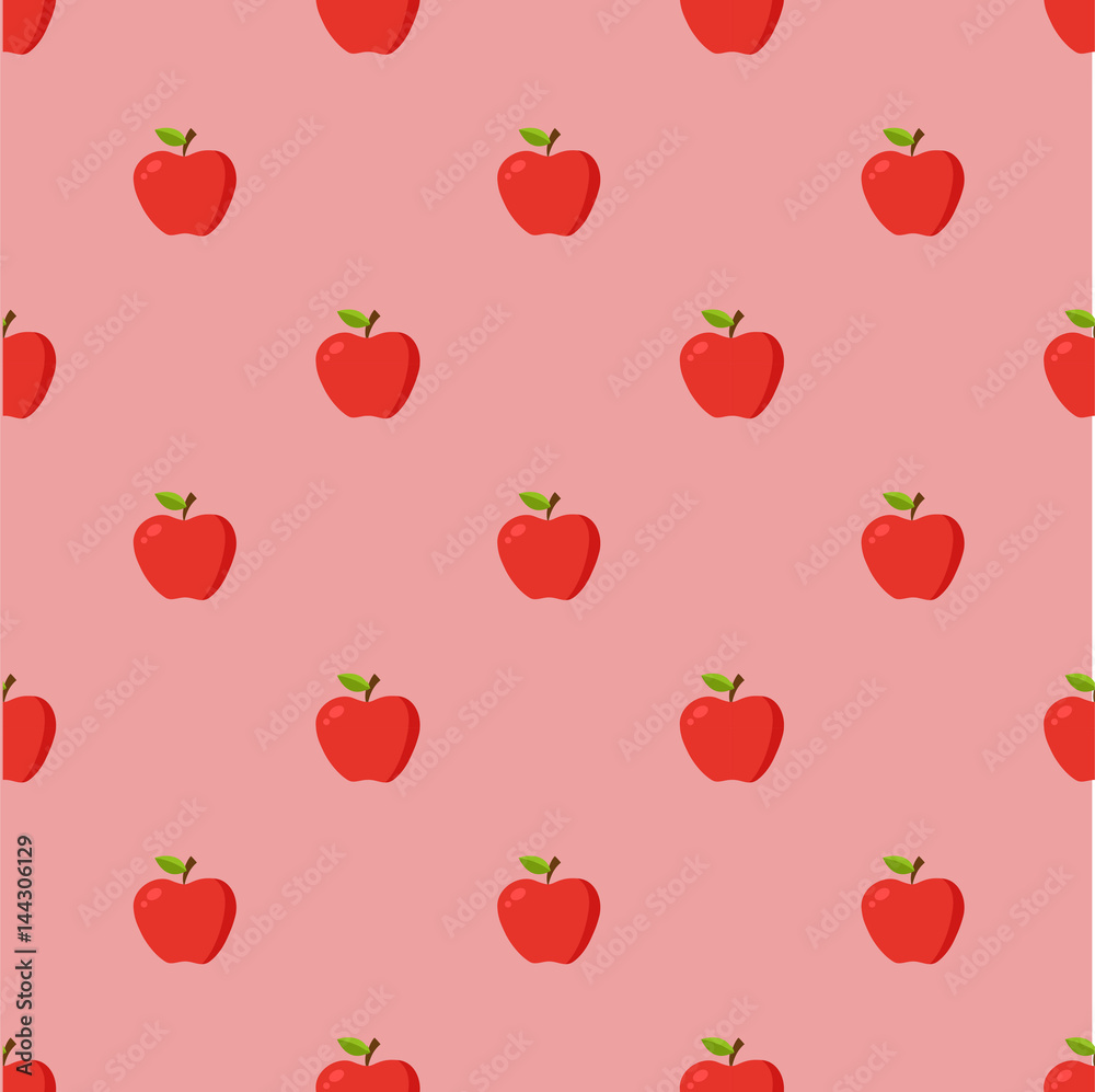 Red apples pattern seamless
