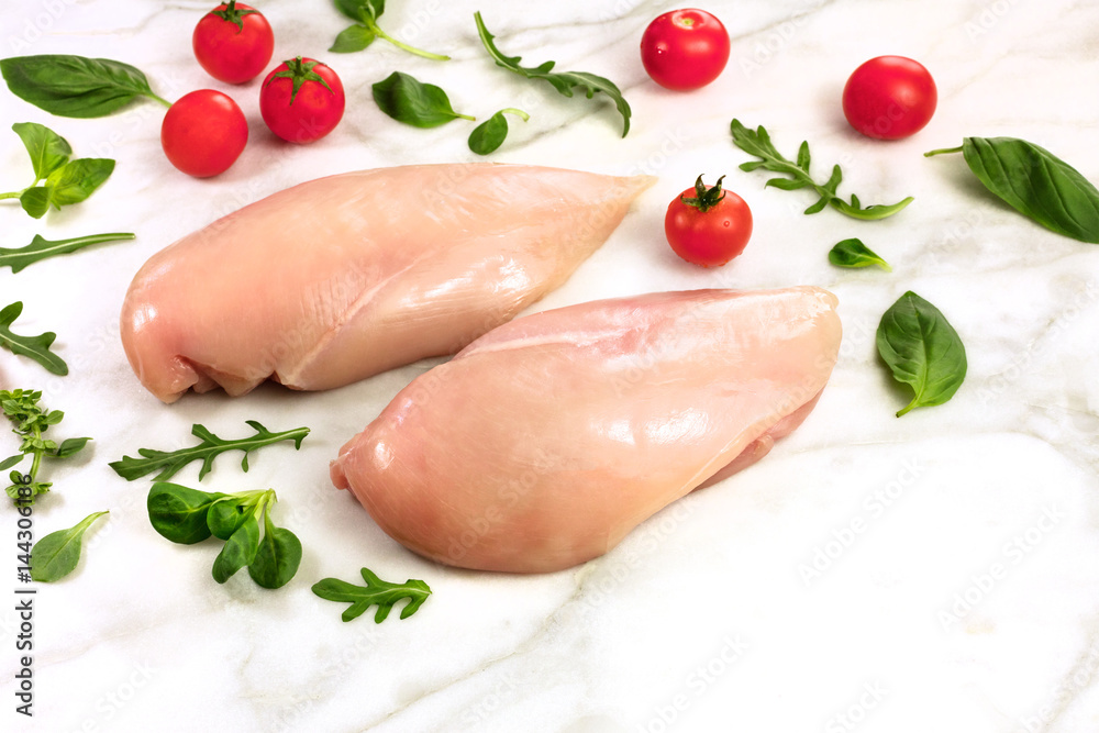 Chicken fillets with cherry tomatoes and fresh herbs Chicken fillets with cherry tomatoes and fresh herbs