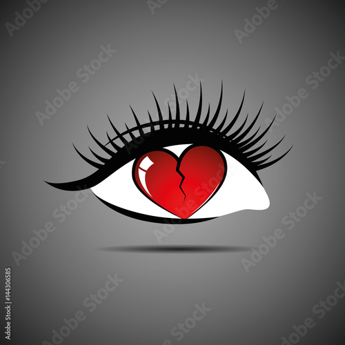 gebrochenes Herz im Auge