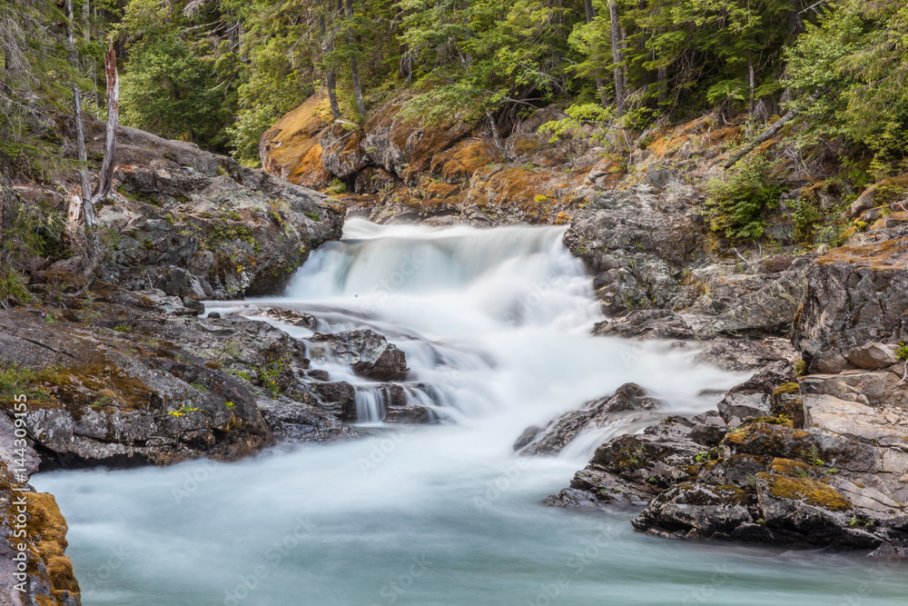 waterfall on Mt. Rainier long exposure waterfall on Mt. Rainier long exposure