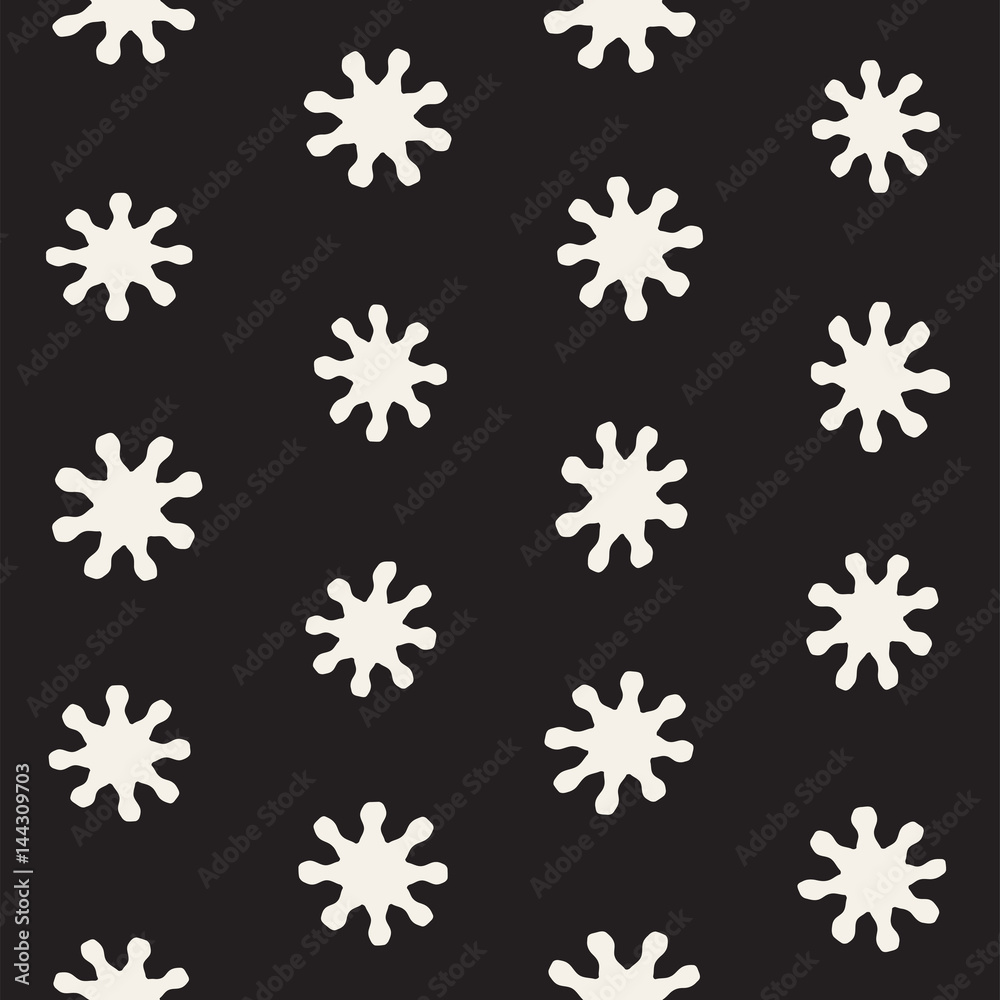 Vector seamless pattern. Abstract background with floral brush strokes. Monochrome hand drawn texture Vector seamless pattern. Abstract background with floral brush strokes. Monochrome hand drawn texture