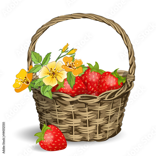 basket with strawberries