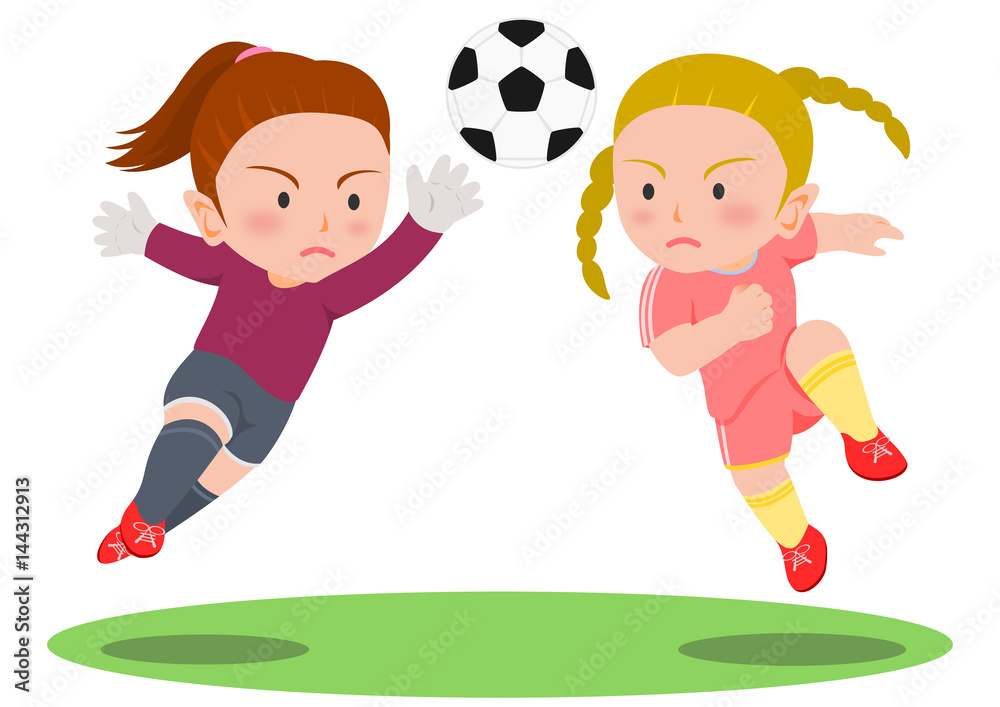 サッカー　競り合い　女子