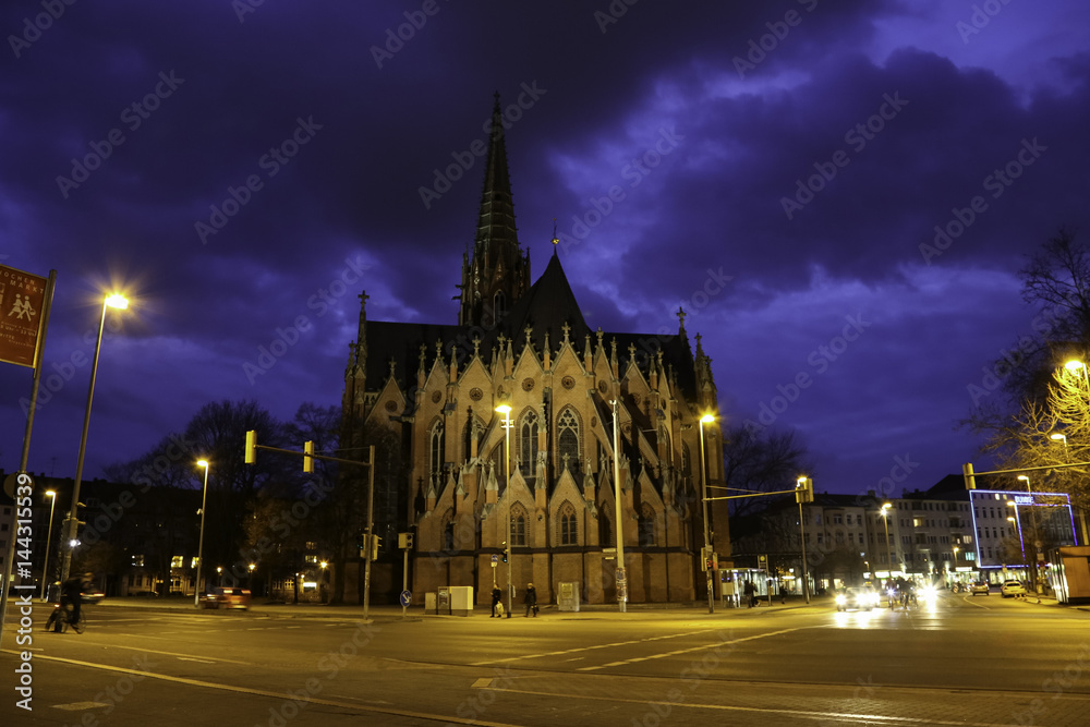Christuskirche in Hannover bei Nacht