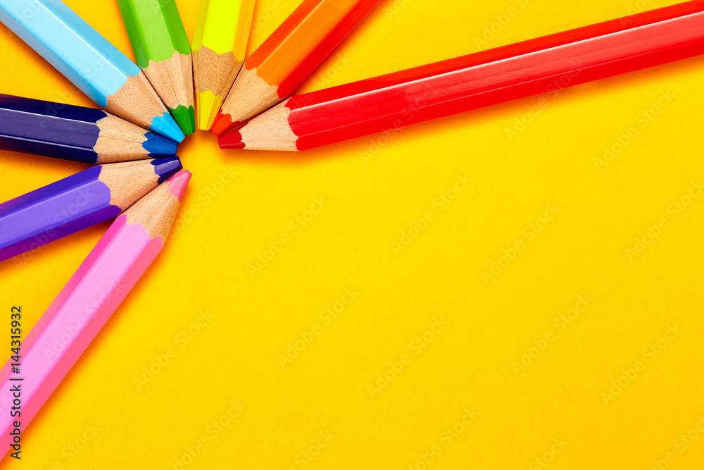 colorful pencil on the background
