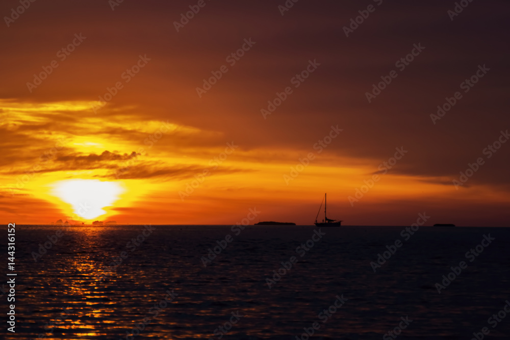 Ocean sunset landscape
