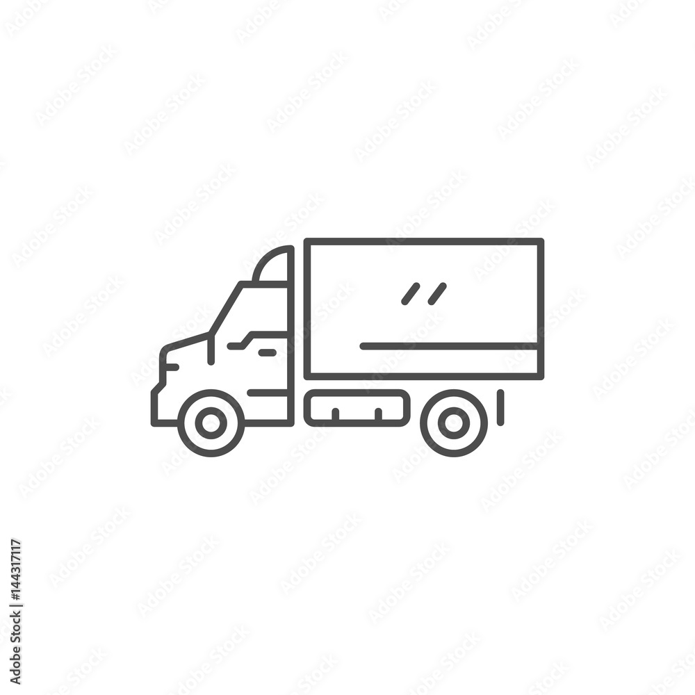 Cargo van line icon