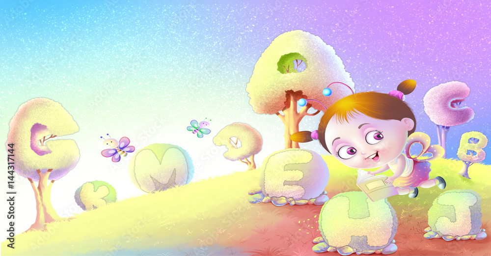 Naklejka premium boy and tree