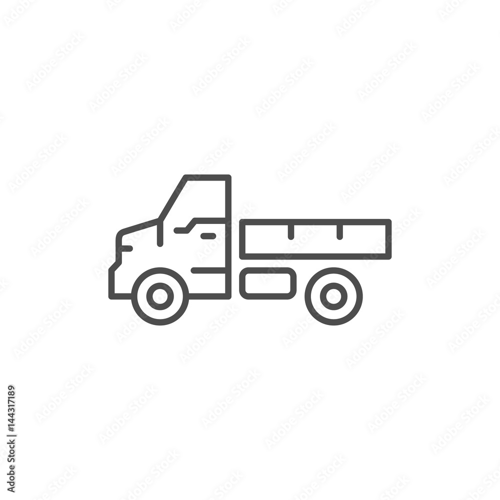 Cargo truck line icon