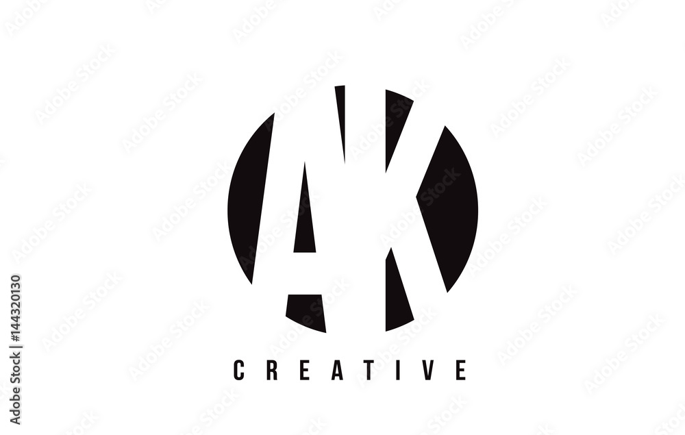 AK A K White Letter Logo Design with Circle Background. AK A K White Letter Logo Design with Circle Background.