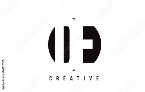 DE D E White Letter Logo Design with Circle Background.